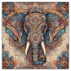 Majestic Elephant | Unique Shape Wooden Puzzle | Mini Leaves