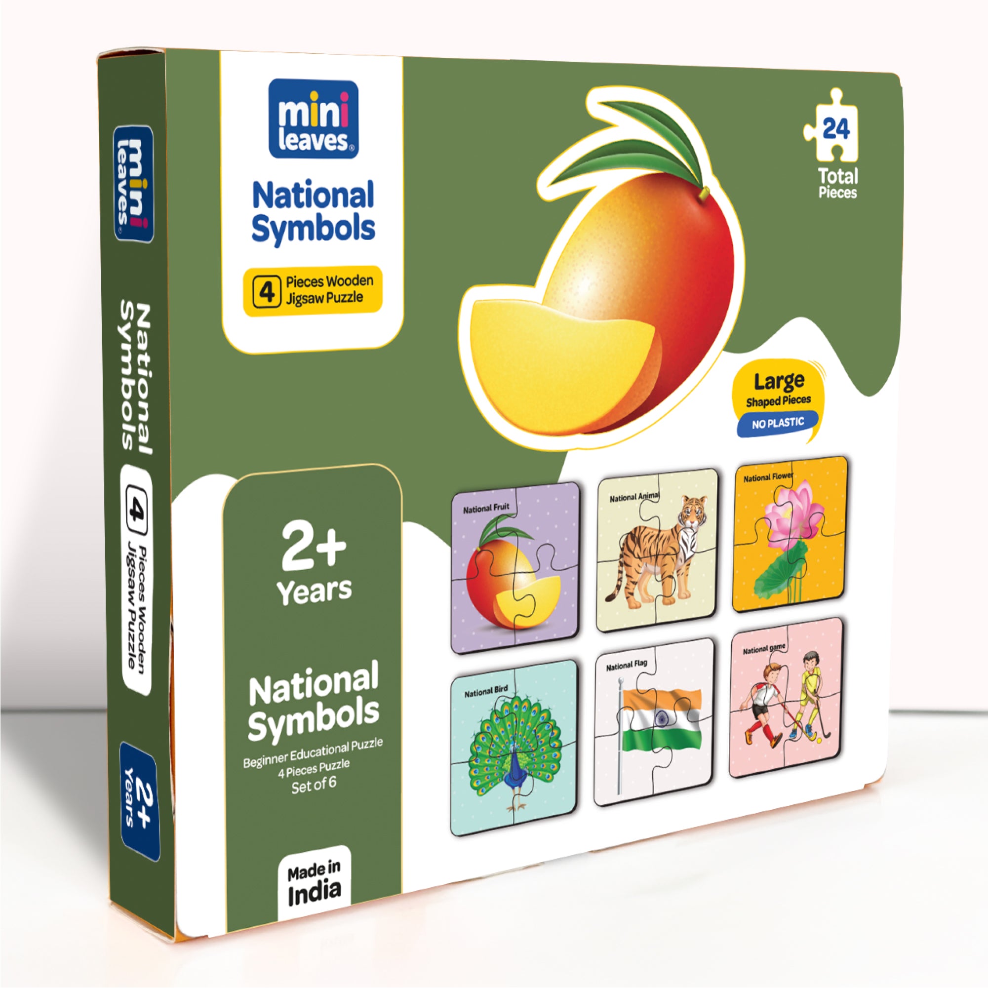 National Symbols 4 Pieces Wooden Puzzles 2+ Years