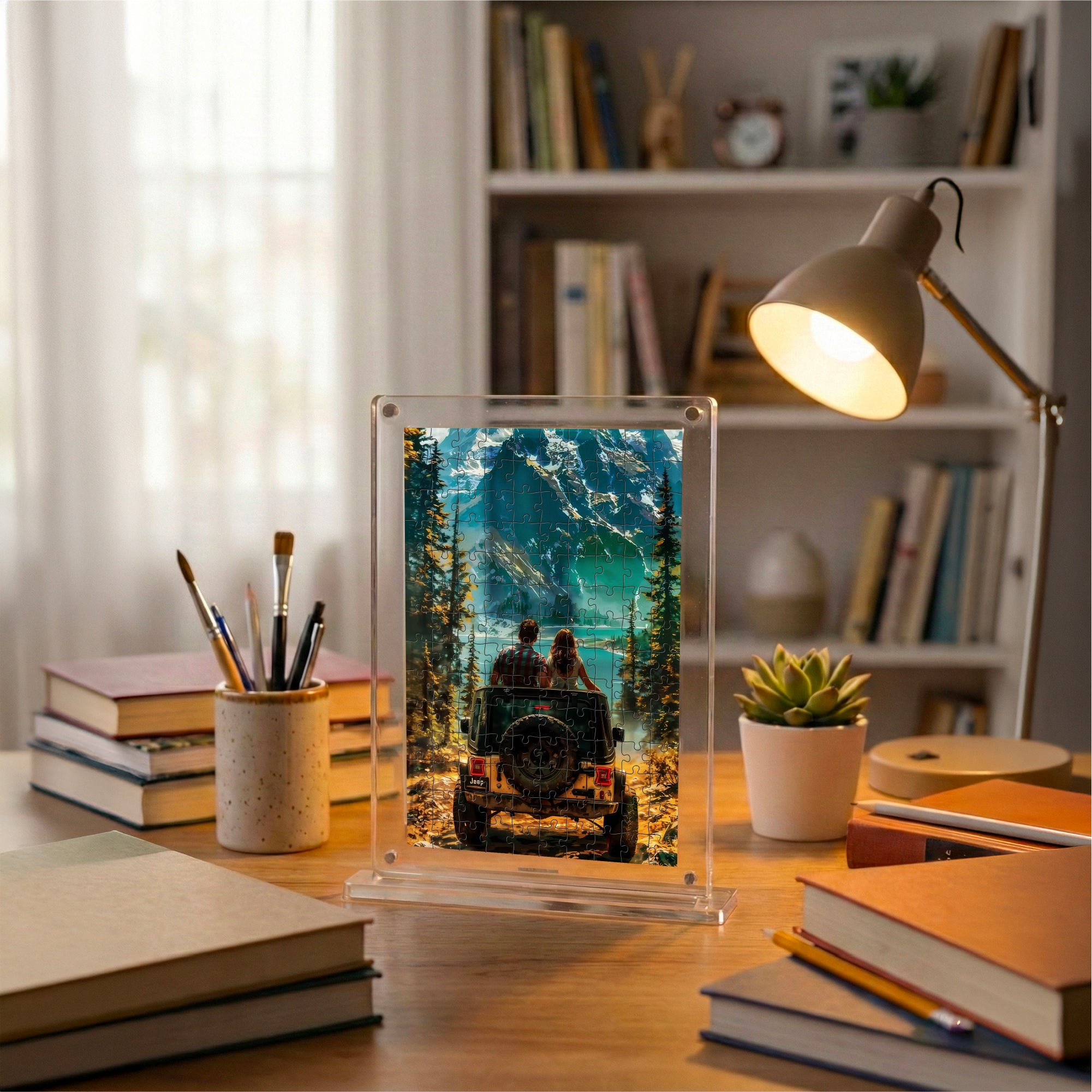 Couple On Bike Miniature Frame Puzzle
