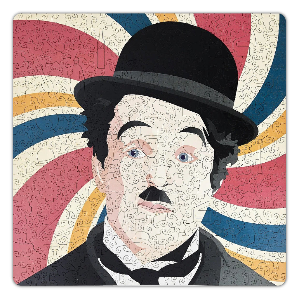 Charlie Chaplin™ Whimsy Unique Shape Wooden Puzzle – 465 Pieces | Mini Leaves