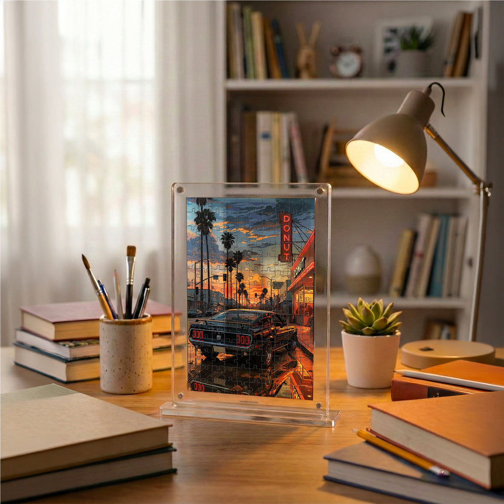 Old Mustang Acrylic Frame Puzzle- Automotive Series
