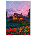 The Estate At Dusk – Unique Shape Wooden Puzzle (200 Pieces) | Mini Leaves