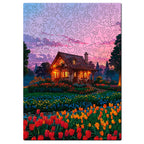 The Estate At Dusk – Unique Shape Wooden Puzzle (200 Pieces) | Mini Leaves