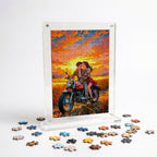 Couple On Bike Miniature Frame Puzzle