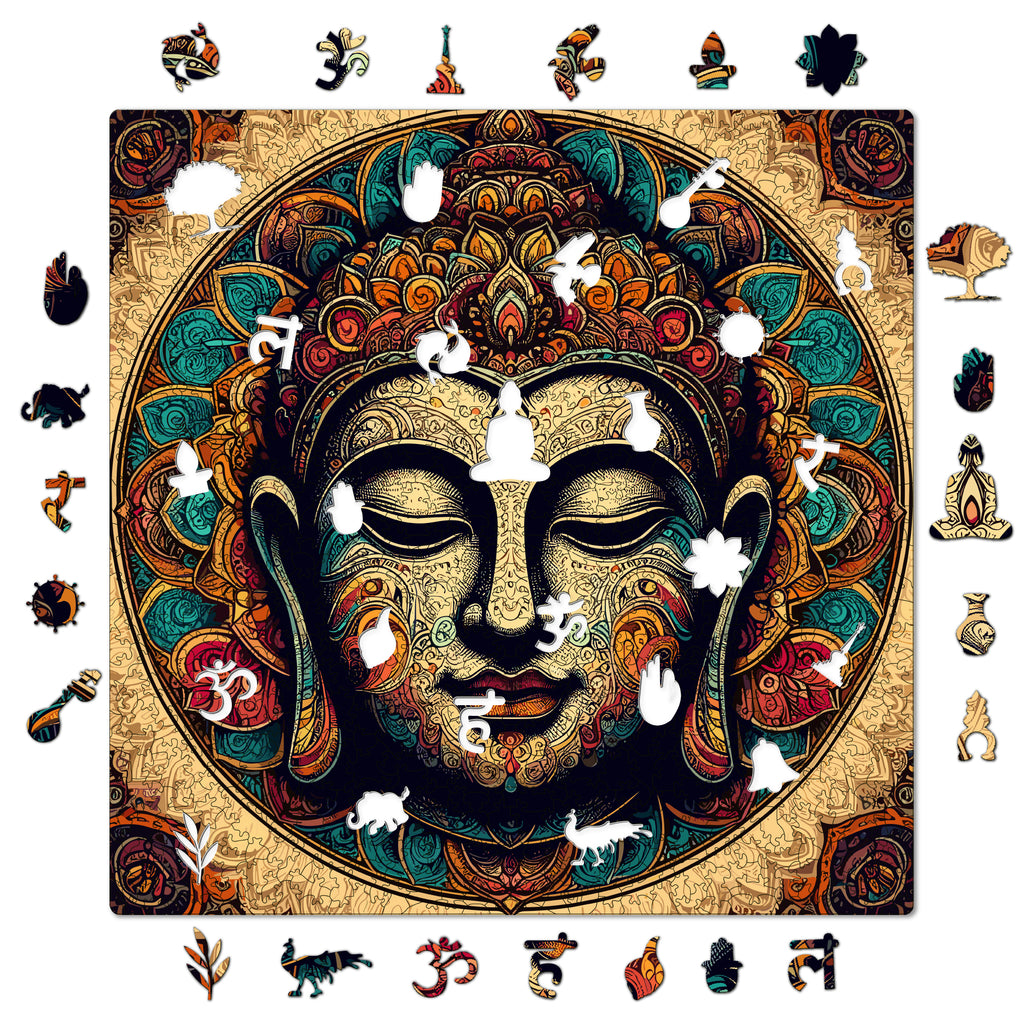 The Buddha | Unique Shape Wooden Puzzle | Mini Leaves