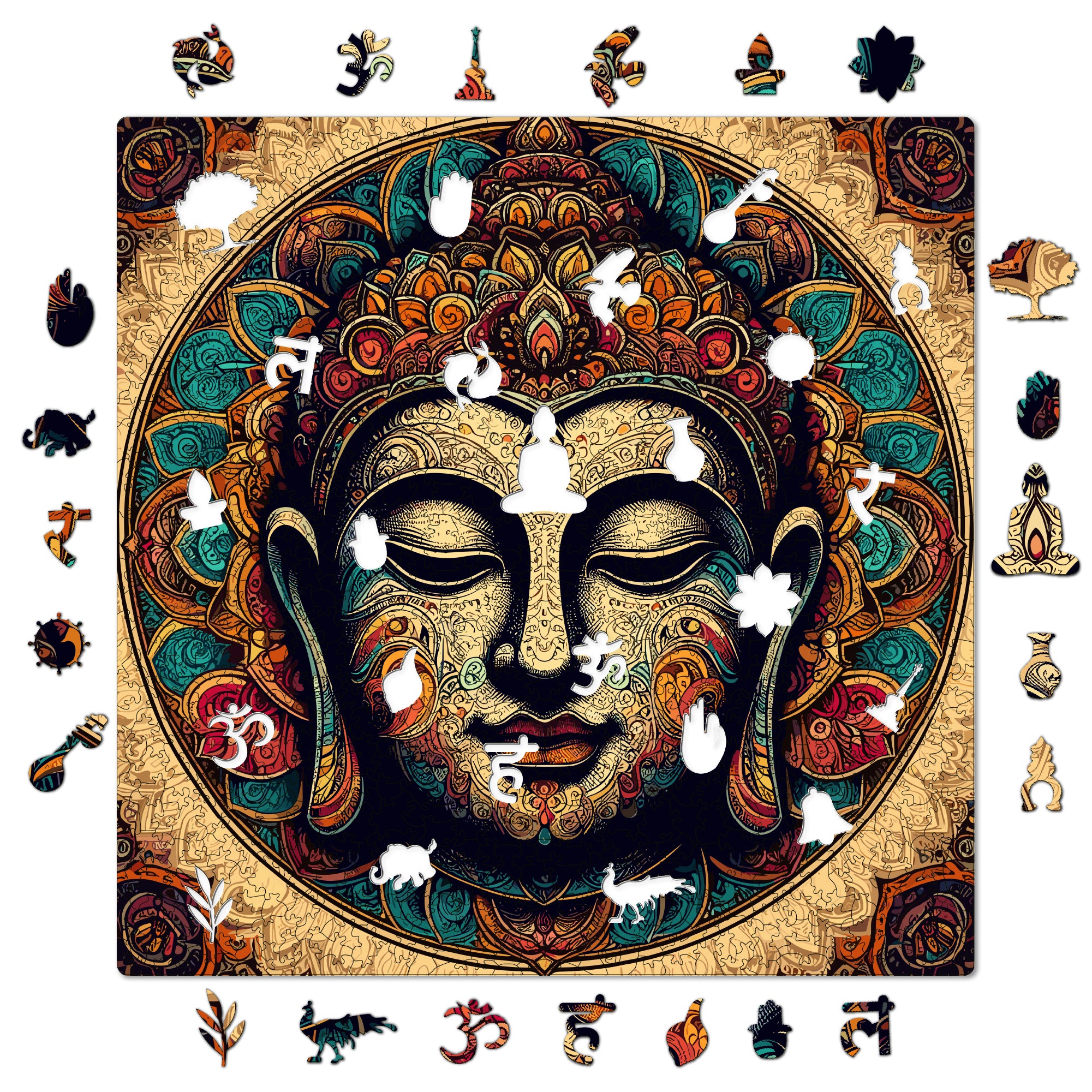 The Buddha | Unique Shape Wooden Puzzle | Mini Leaves