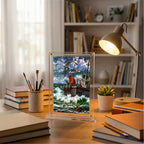 Chasing the Horizon Acrylic Miniature Frame Puzzle | Magnetic Display Jigsaw Puzzle (140 Pieces) | Mini Leaves