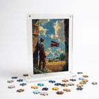 Chasing the Horizon Acrylic Miniature Frame Puzzle | Magnetic Display Jigsaw Puzzle (140 Pieces) | Mini Leaves