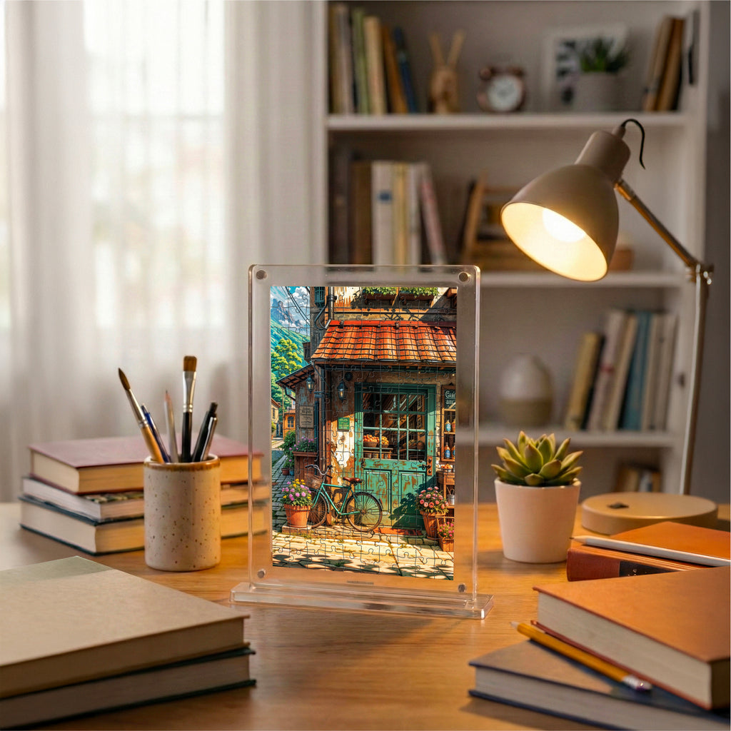 European Street Cafe Frame Puzzle