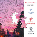 The Estate At Dusk – Unique Shape Wooden Puzzle (200 Pieces) | Mini Leaves