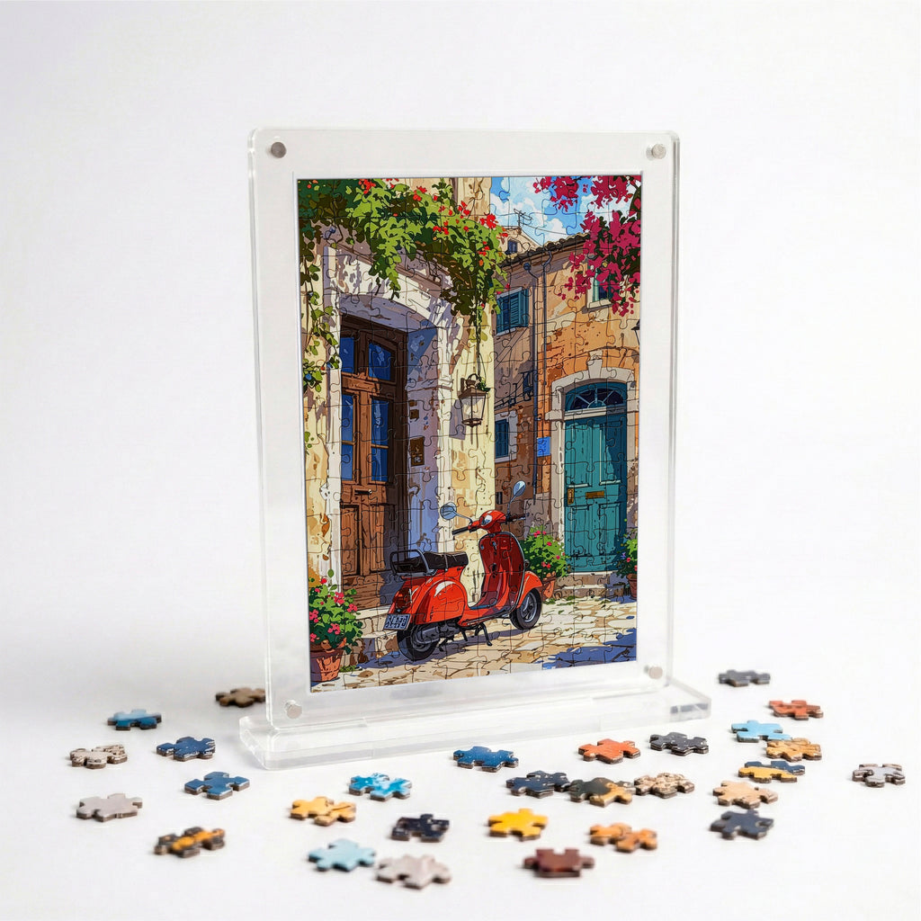 European Street Cafe Frame Puzzle