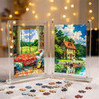 Morning Light Miniature Frame Puzzle | Magnetic Display Jigsaw Puzzle (140 Pieces) | Mini Leaves