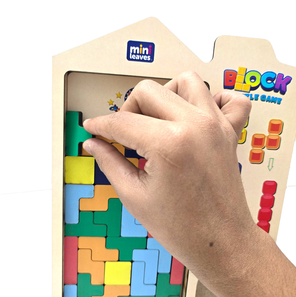 Mini Leaves Wooden Building Blocks Game | Interactive Multi-player Educational Toys for 3+Kids