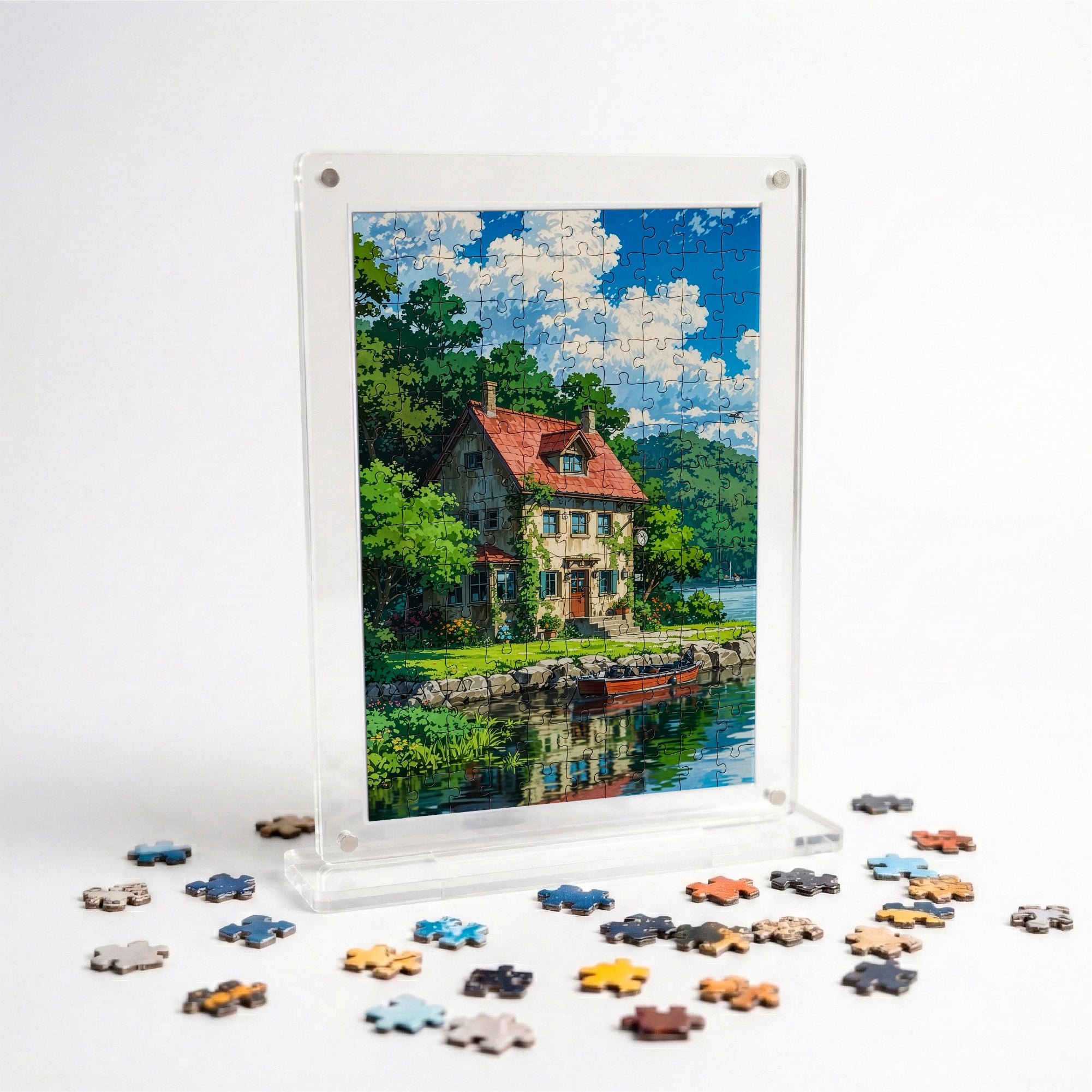 Morning Light Miniature Frame Puzzle | Magnetic Display Jigsaw Puzzle (140 Pieces) | Mini Leaves