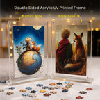 Acrylic Miniature Frame Puzzle | Magnetic Display Jigsaw Puzzle (140 Pieces) | Mini Leaves