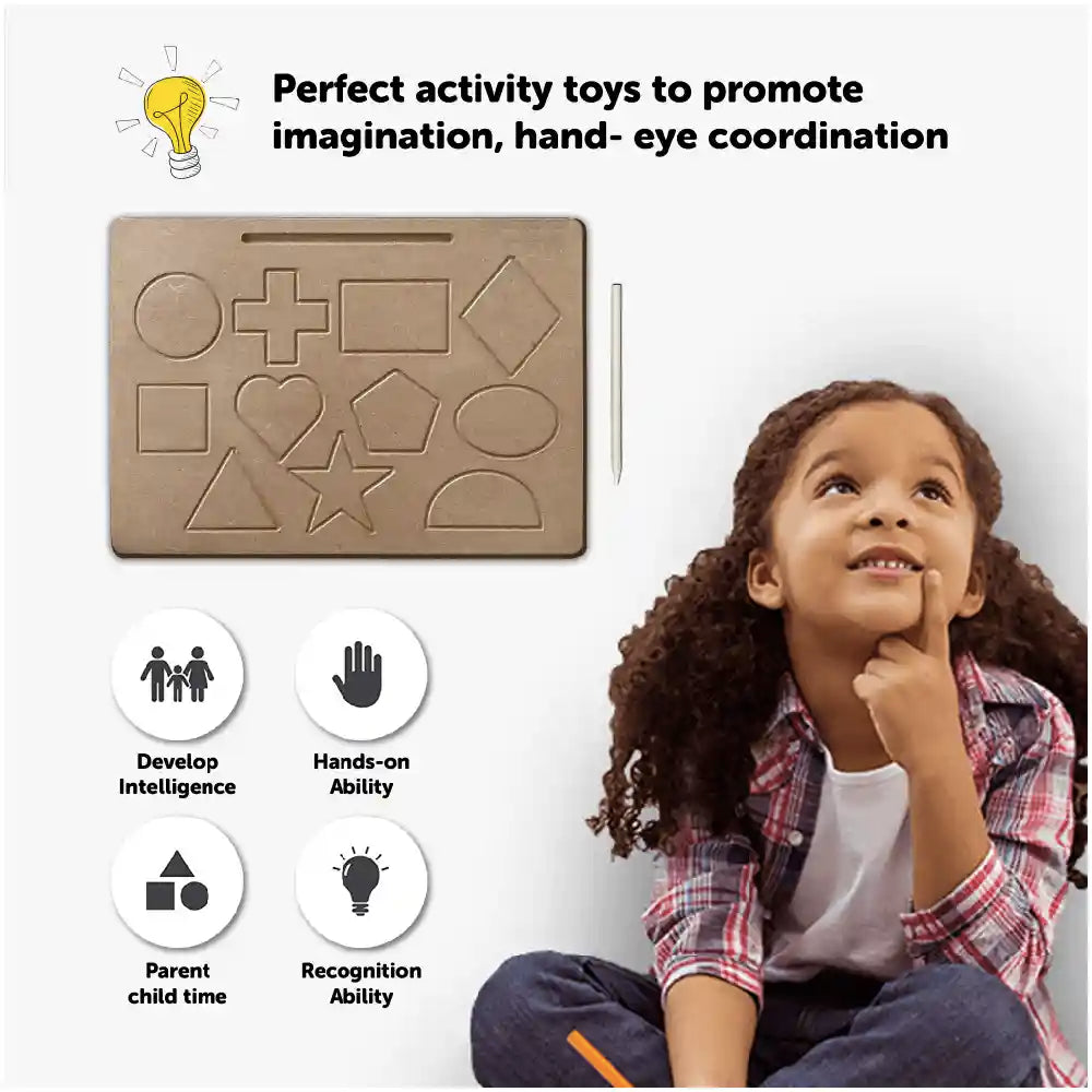 Geometric Tracing Board 11 shapes 2+ Years - Mini Leaves