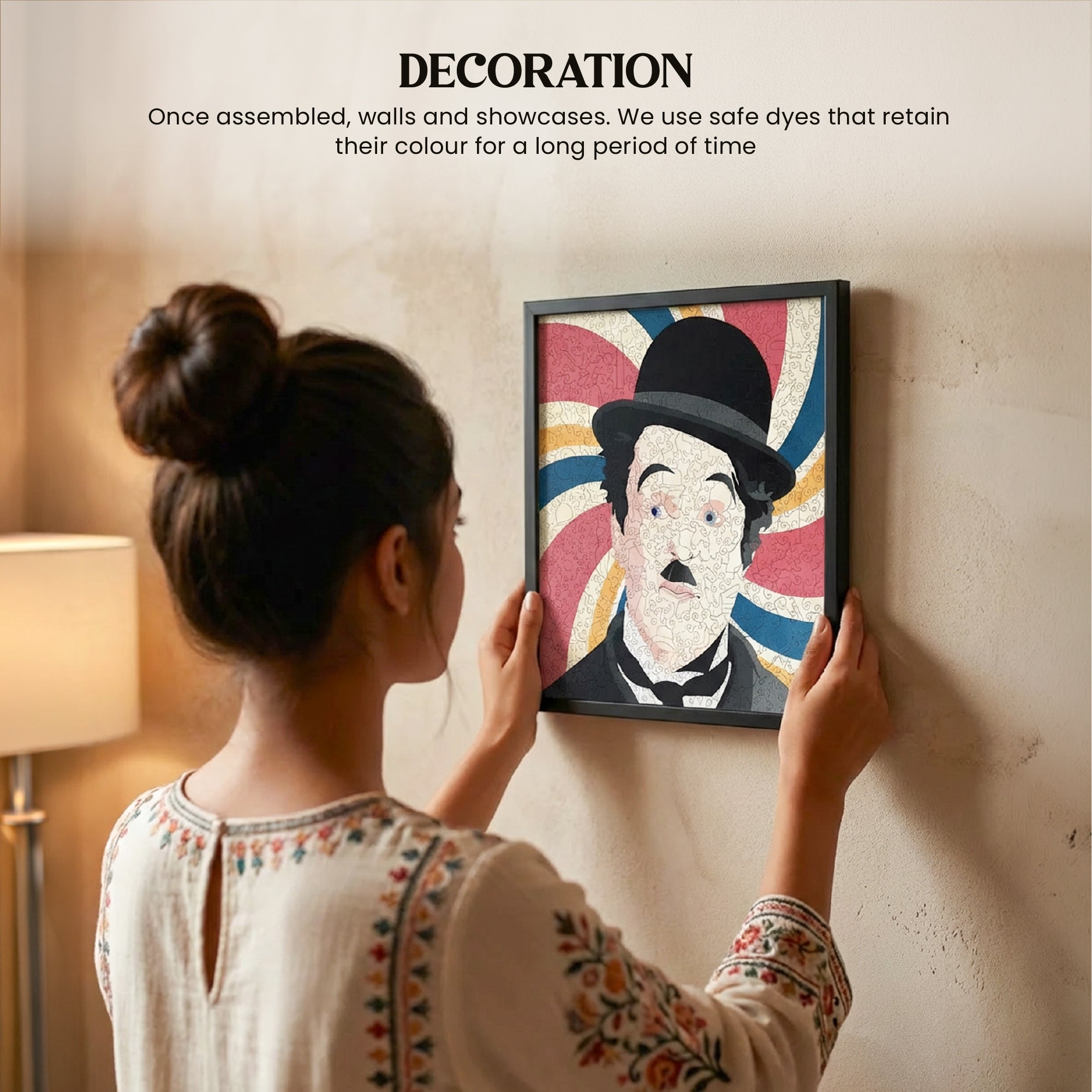 Charlie Chaplin™ Whimsy Unique Shape Wooden Puzzle – 465 Pieces | Mini Leaves