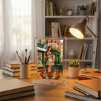 Parisian Stroll  Miniature Frame Puzzle | Magnetic Display Jigsaw Puzzle (140 Pieces) | Mini Leaves