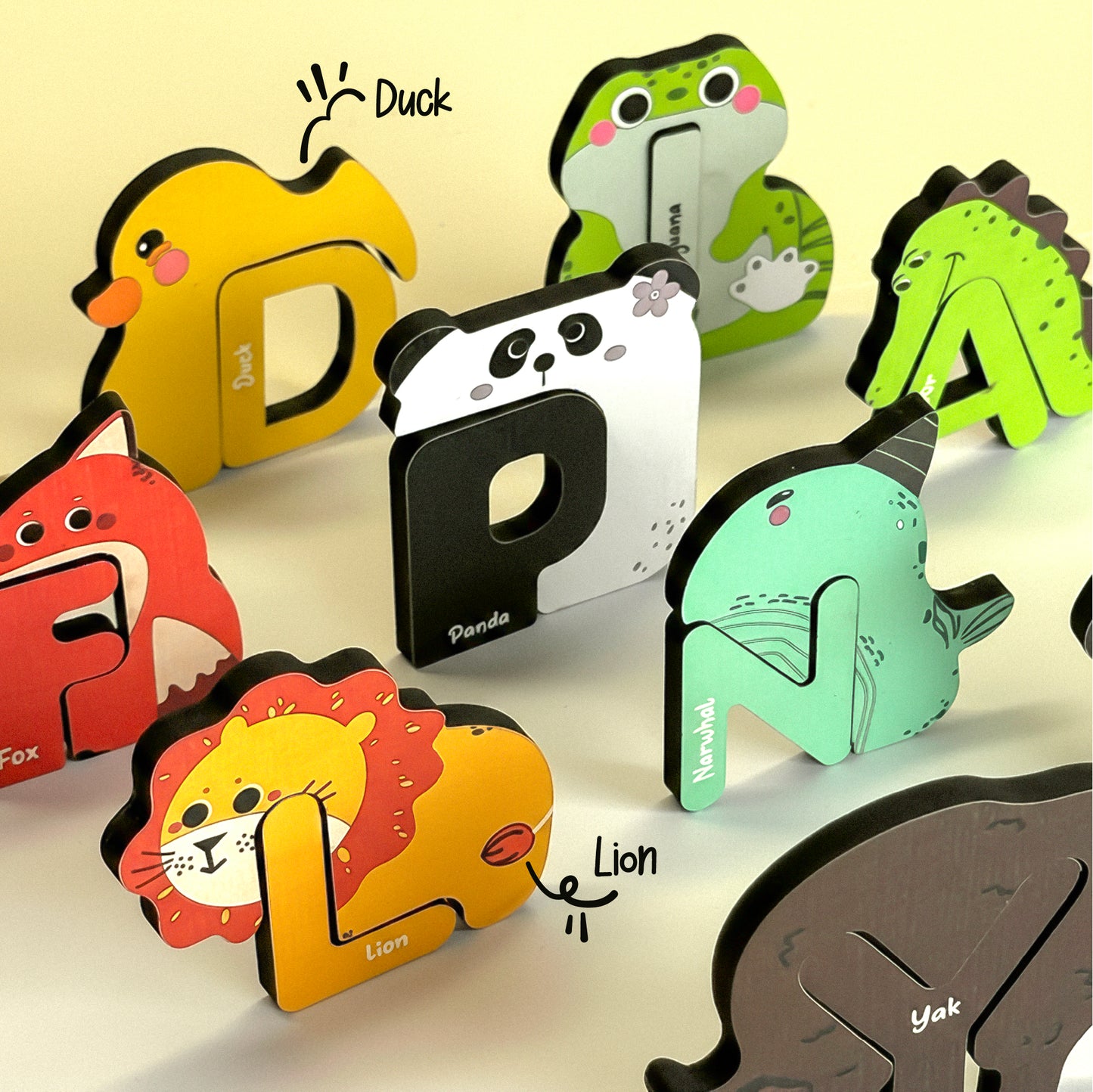 Mini Leaves A to Z Wooden Animal Alphabet Puzzles Set - 52 Pieces