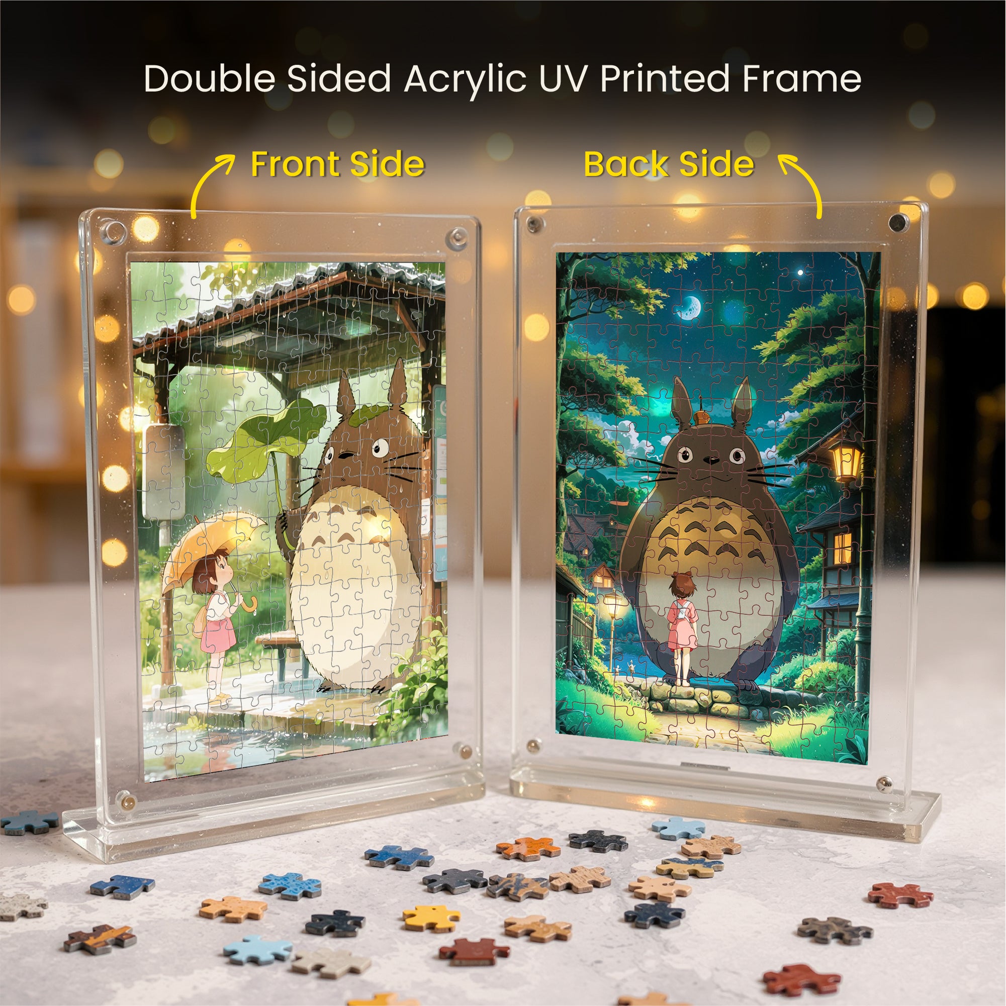 Acrylic Miniature Frame Puzzle | Magnetic Display Jigsaw Puzzle (140 Pieces) | Mini Leaves