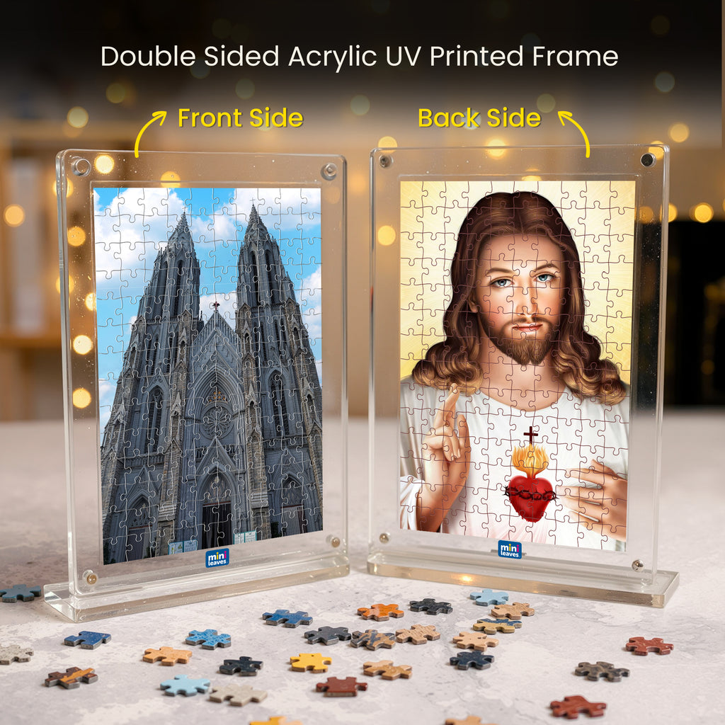 Religious Series Acrylic Frame Puzzle – 140 Pieces | Spiritual Art Puzzle – Mini Leaves Toys