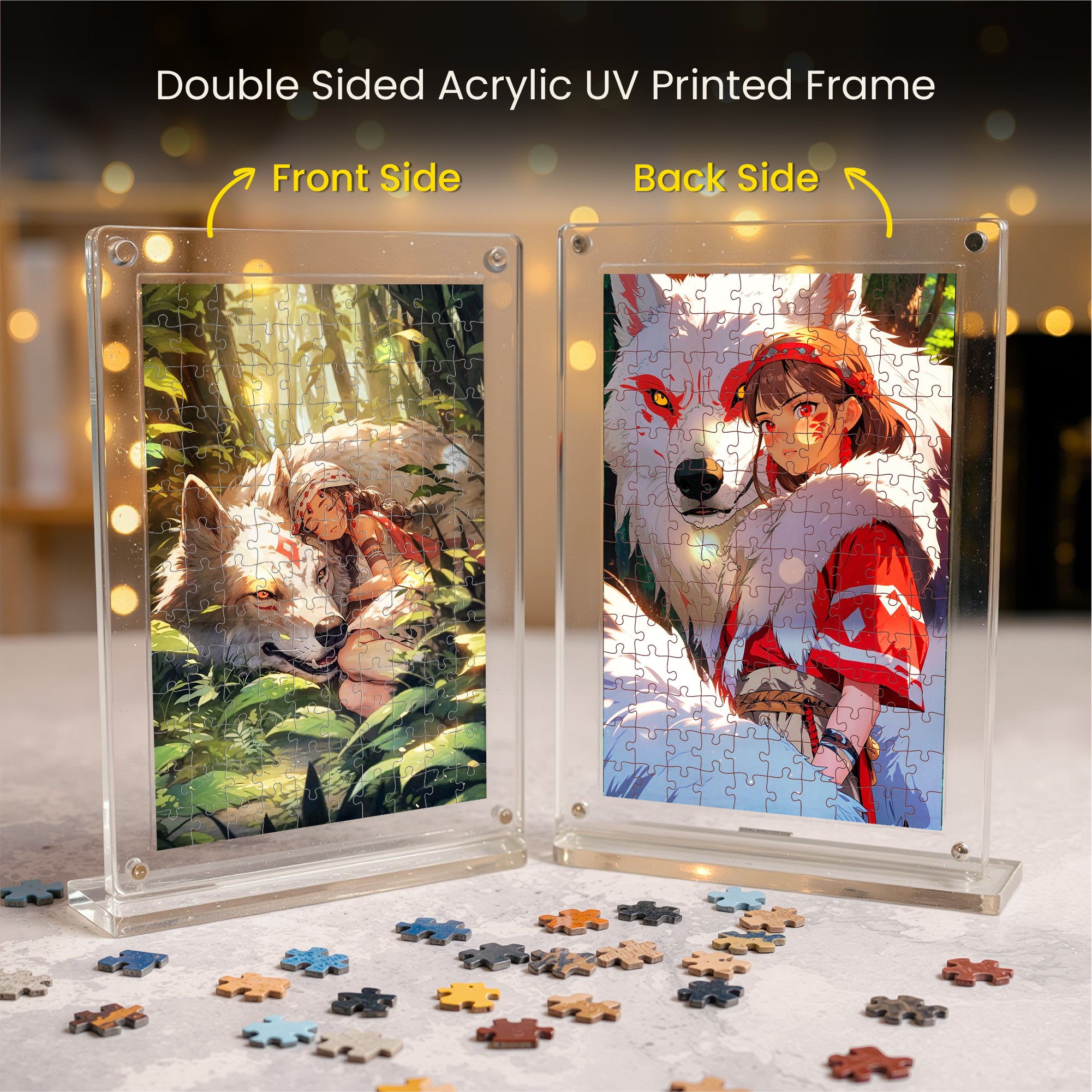 Acrylic Miniature Frame Puzzle | Magnetic Display Jigsaw Puzzle (140 Pieces) | Mini Leaves