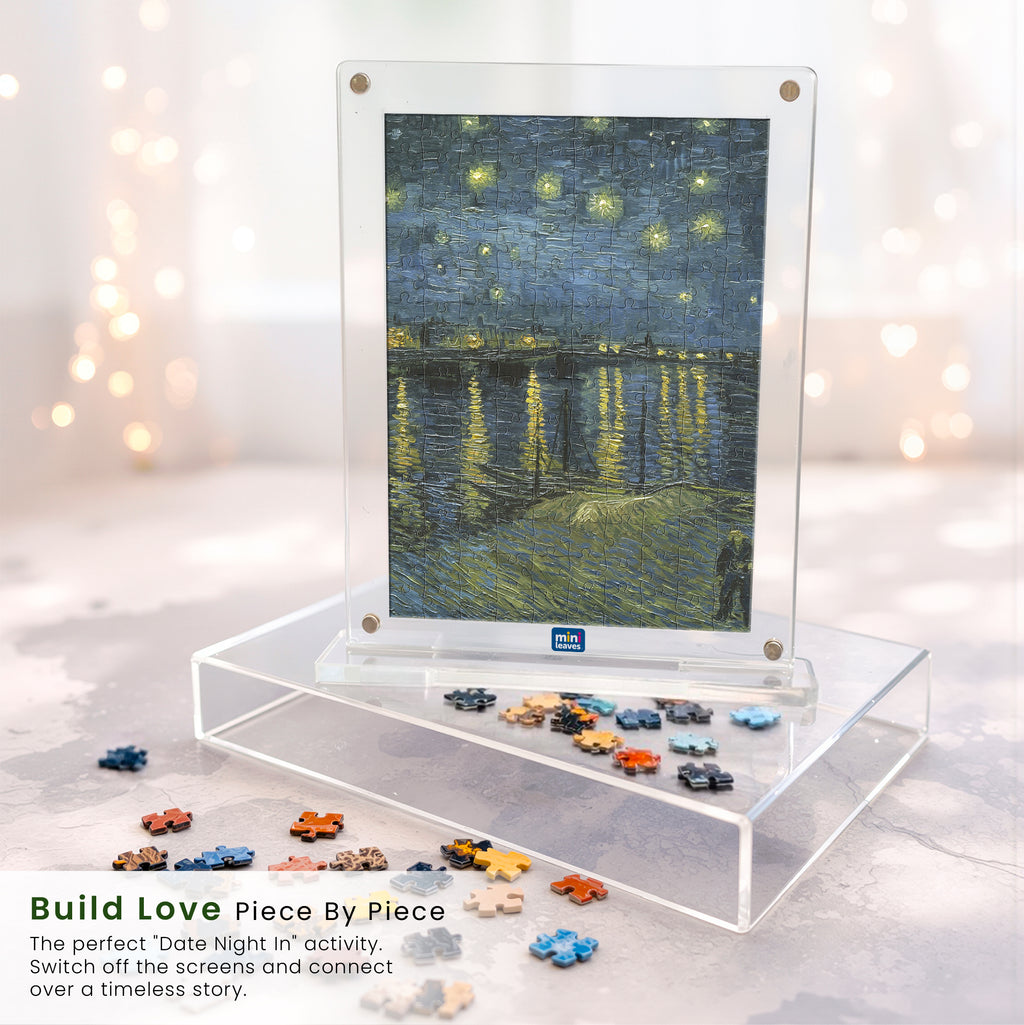 Van Gogh Series Acrylic Frame Puzzle – 140 Pieces | Artistic Puzzle – Mini Leaves Toys