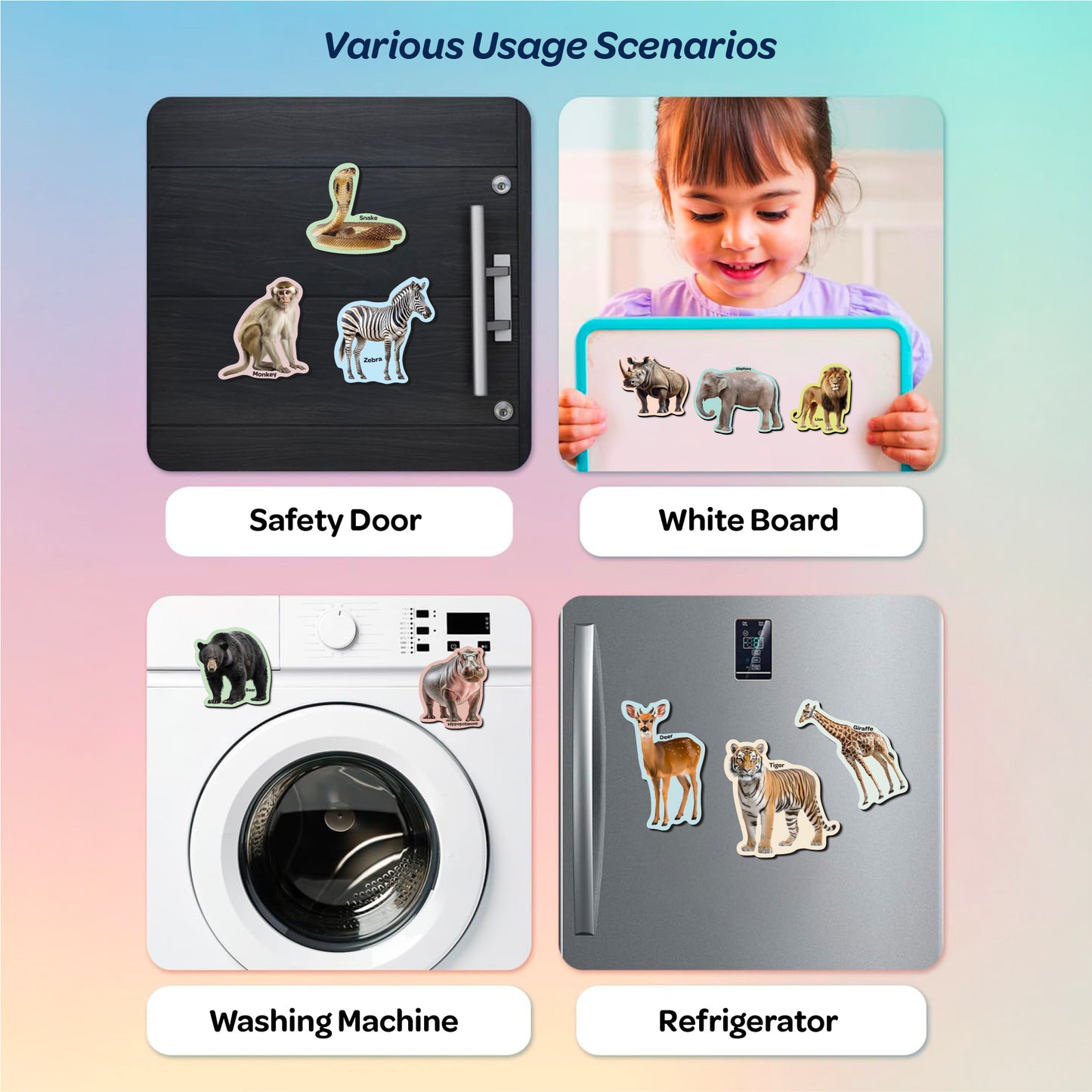 Farm Animals Wooden Fridge Magnets 3+ Years