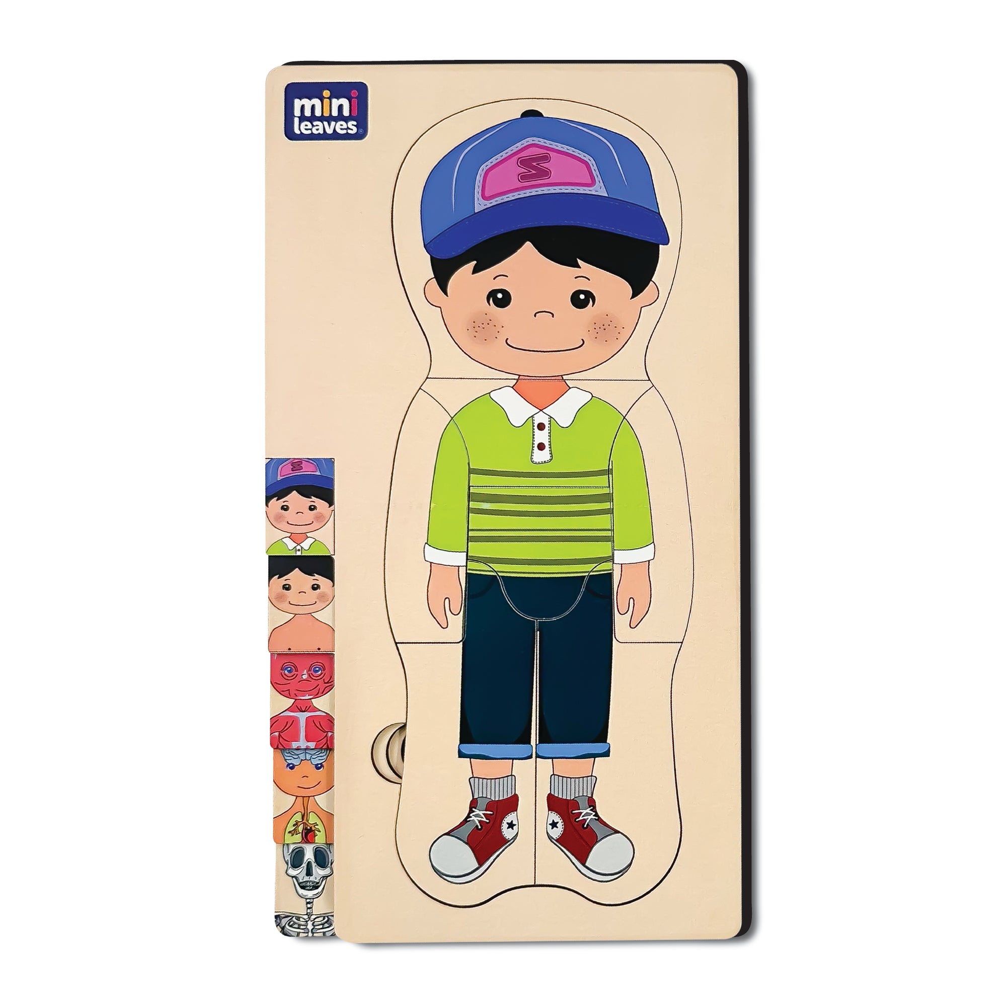 Mini Leaves™ Wooden Human Anatomy 3D Shapes Matching Puzzle – Multilayers Educational Toy for 3+ Years Kids