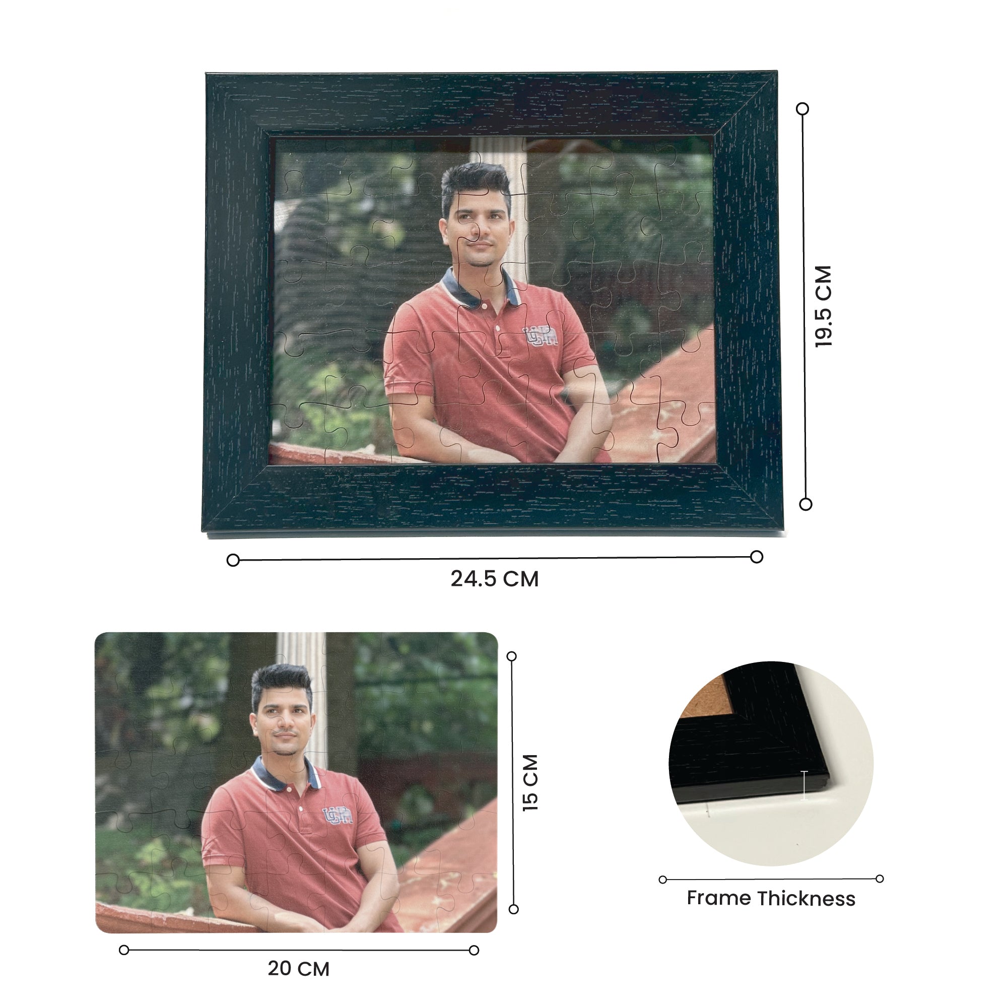 Personalised Jigsaw Puzzle Wooden Photoframe