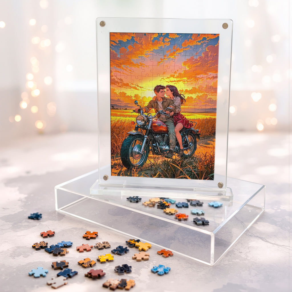 Acrylic Miniature Frame Puzzle | Magnetic Display Jigsaw Puzzle (140 Pieces) | Mini Leaves