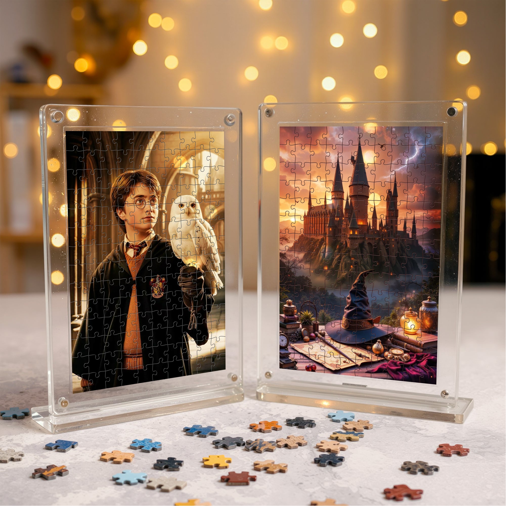 Acrylic Miniature Frame Puzzle | Magnetic Display Jigsaw Puzzle (140 Pieces) | Mini Leaves