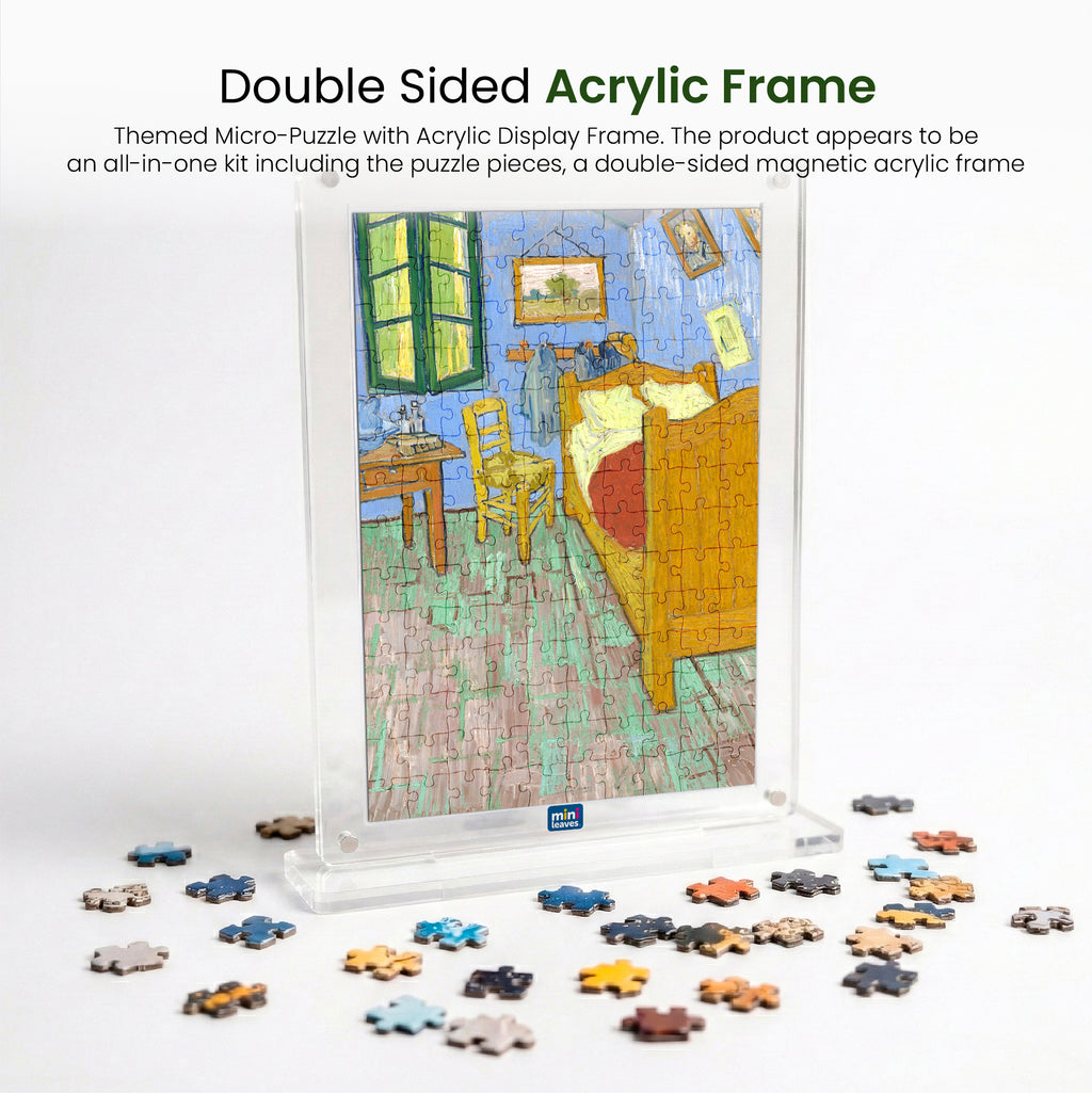 Van Gogh Series Acrylic Frame Puzzle – 140 Pieces | Artistic Puzzle – Mini Leaves Toys