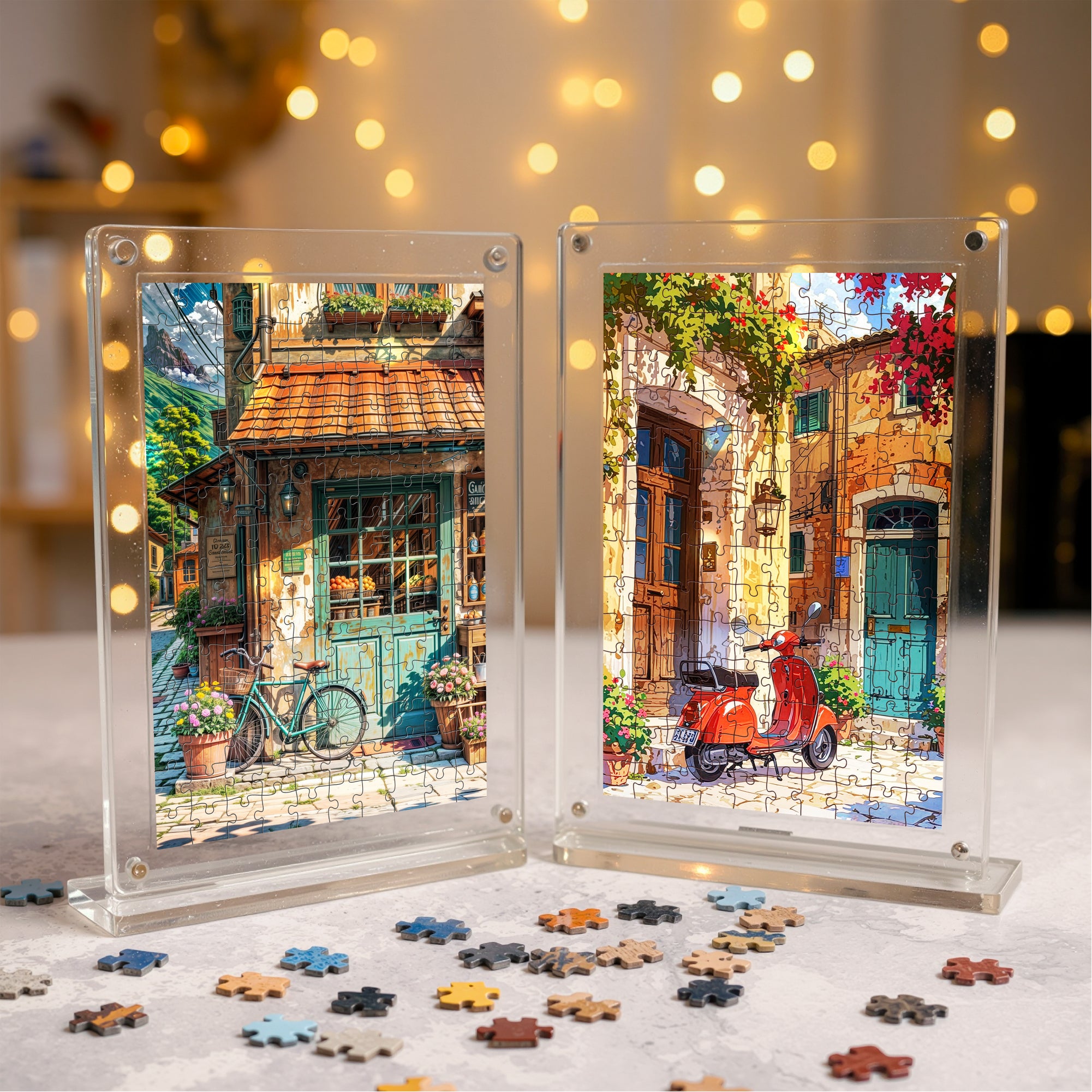 Acrylic Miniature Frame Puzzle | Magnetic Display Jigsaw Puzzle (140 Pieces) | Mini Leaves