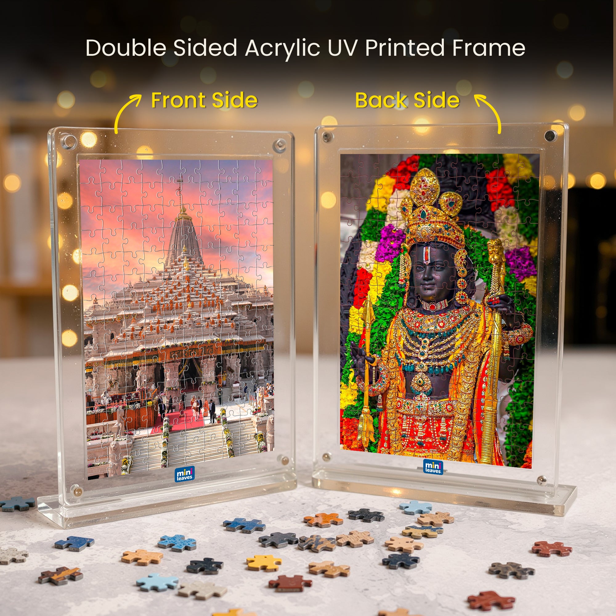 Religious Series Acrylic Frame Puzzle – 140 Pieces | Spiritual Art Puzzle – Mini Leaves Toys