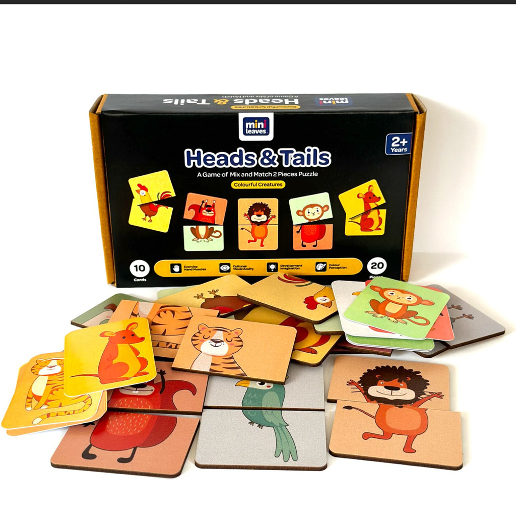 Head & Tail 2-Piece Wooden Matching Memory Game