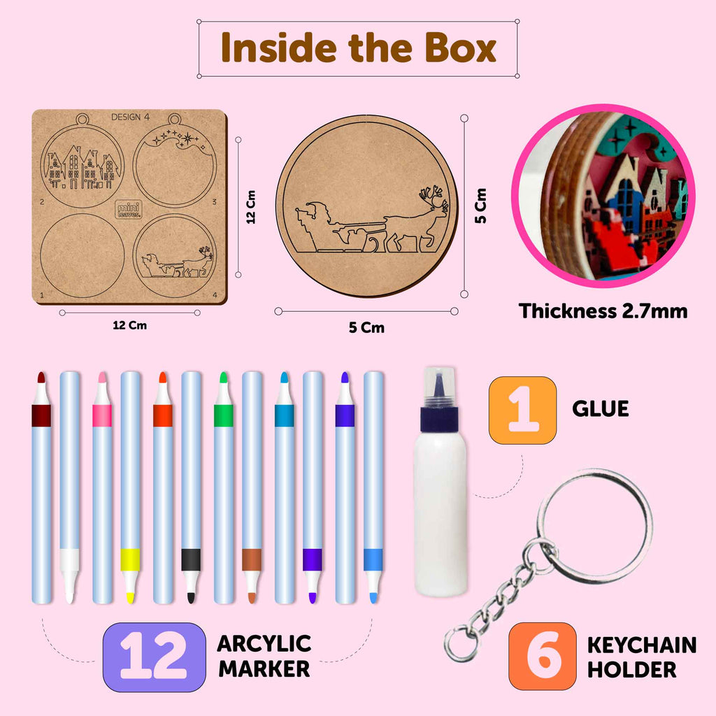 Mini Leaves™ DIY Wooden Keychain Art & Craft Set