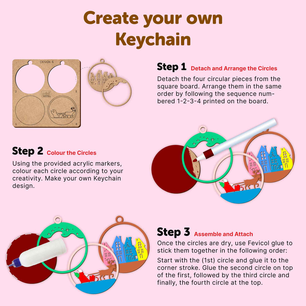 Mini Leaves™ DIY Wooden Keychain Art & Craft Set