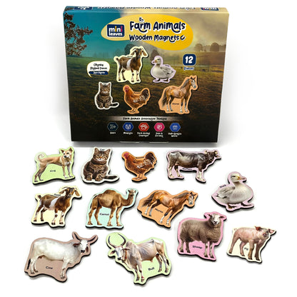 Farm Animals Wooden Fridge Magnets 3+ Years