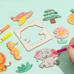 Wooden Drawing Stencils For kids (Free Paint Kit)