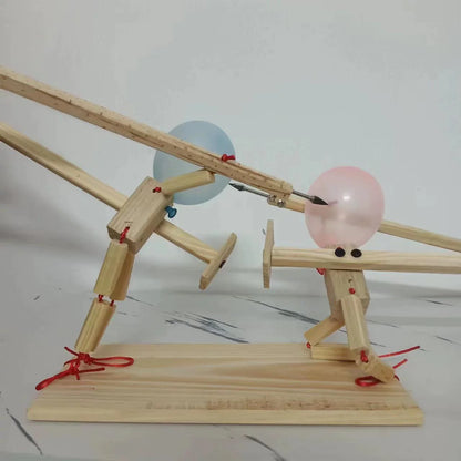 Balloon Bamboo Man Battle Wooden Two-Player Battle Game (Big Size 27 cm)