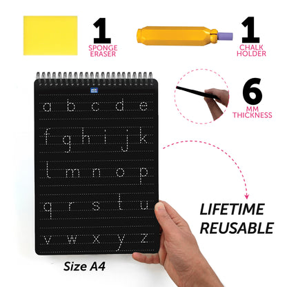 English Alphabets Montessori Pre-Writing Tracing Board – Set of 4 (8 Sides)