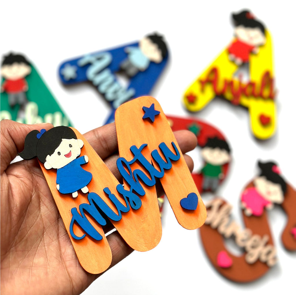 Personalized Monogram Wooden Fridge Magnets