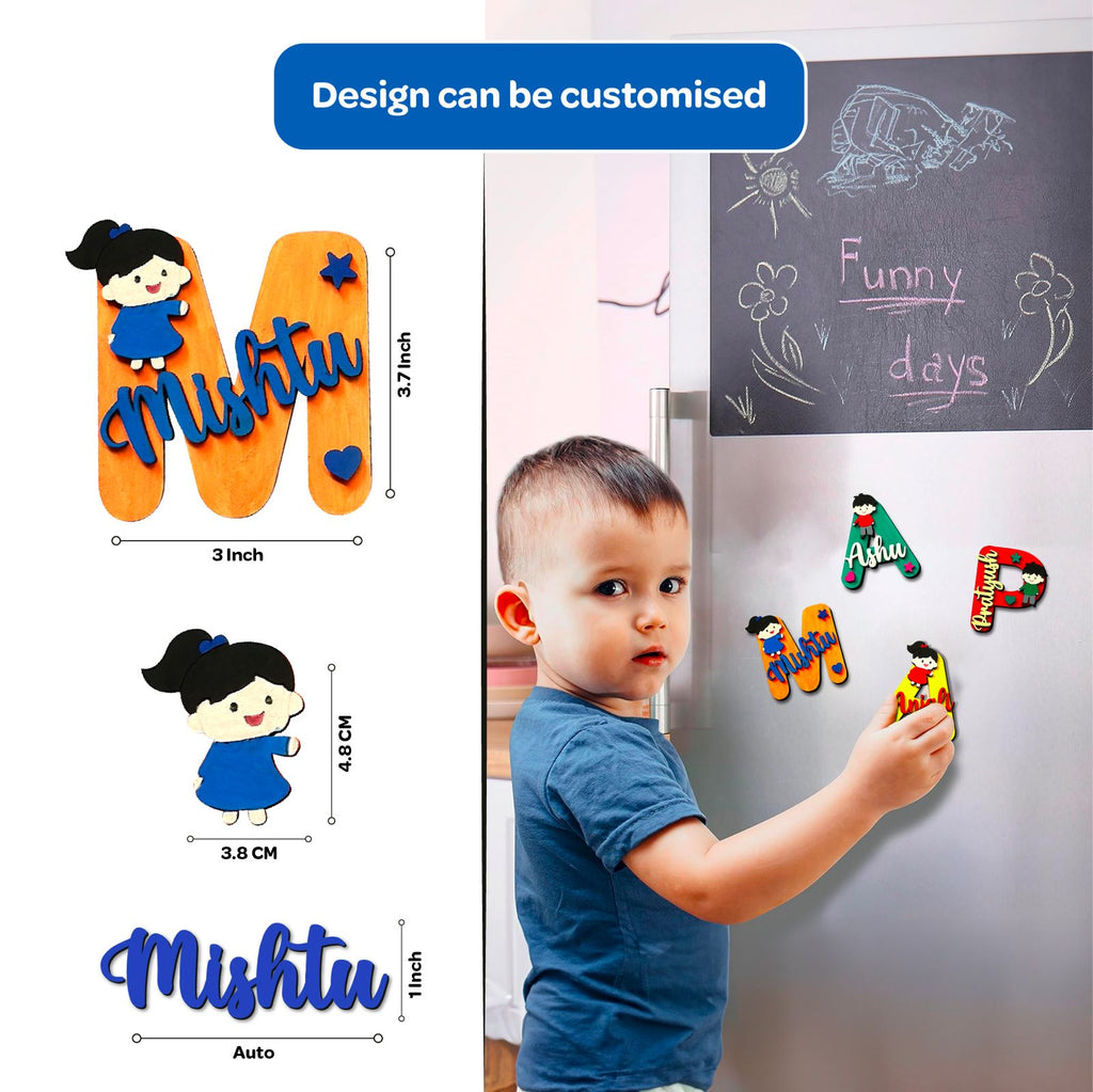 Personalized Monogram Wooden Fridge Magnets