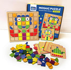 Wooden Pattern Block Puzzle Toy (157 Pieces)
