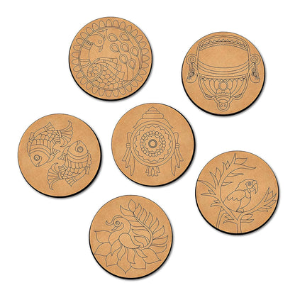 Mandala Tea Coasters Art and Craft Kit for 6+ Years- Beginner - Mini Leaves