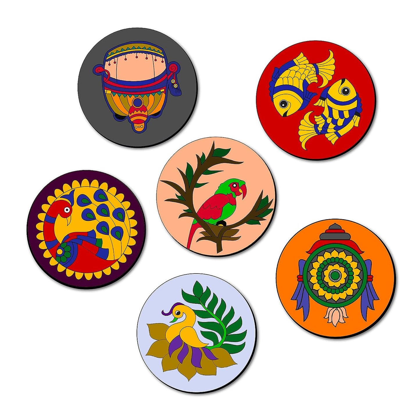Mandala Tea Coasters Art and Craft Kit for 6+ Years- Beginner - Mini Leaves