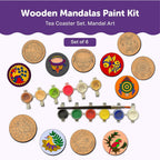 Mandala Tea Coasters Art and Craft Kit for 6+ Years- Beginner - Mini Leaves