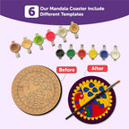Mandala Tea Coasters Art and Craft Kit for 6+ Years- Beginner - Mini Leaves