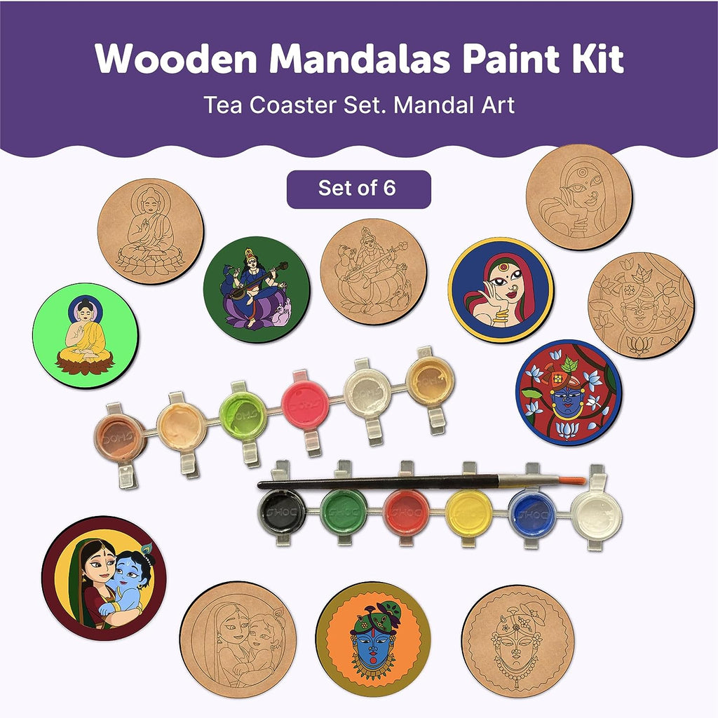 Mandala Tea Coasters Art and Craft Kit 6+ Years- Beginner